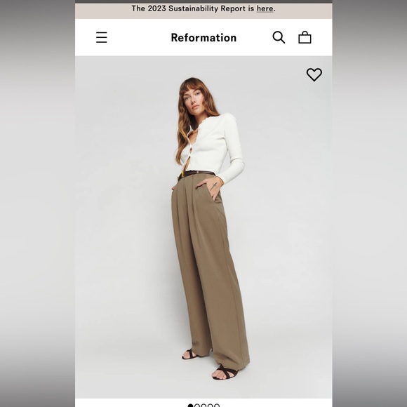 Reformation Mason Pant color - mushroom Size 4 - Picture 3 of 5